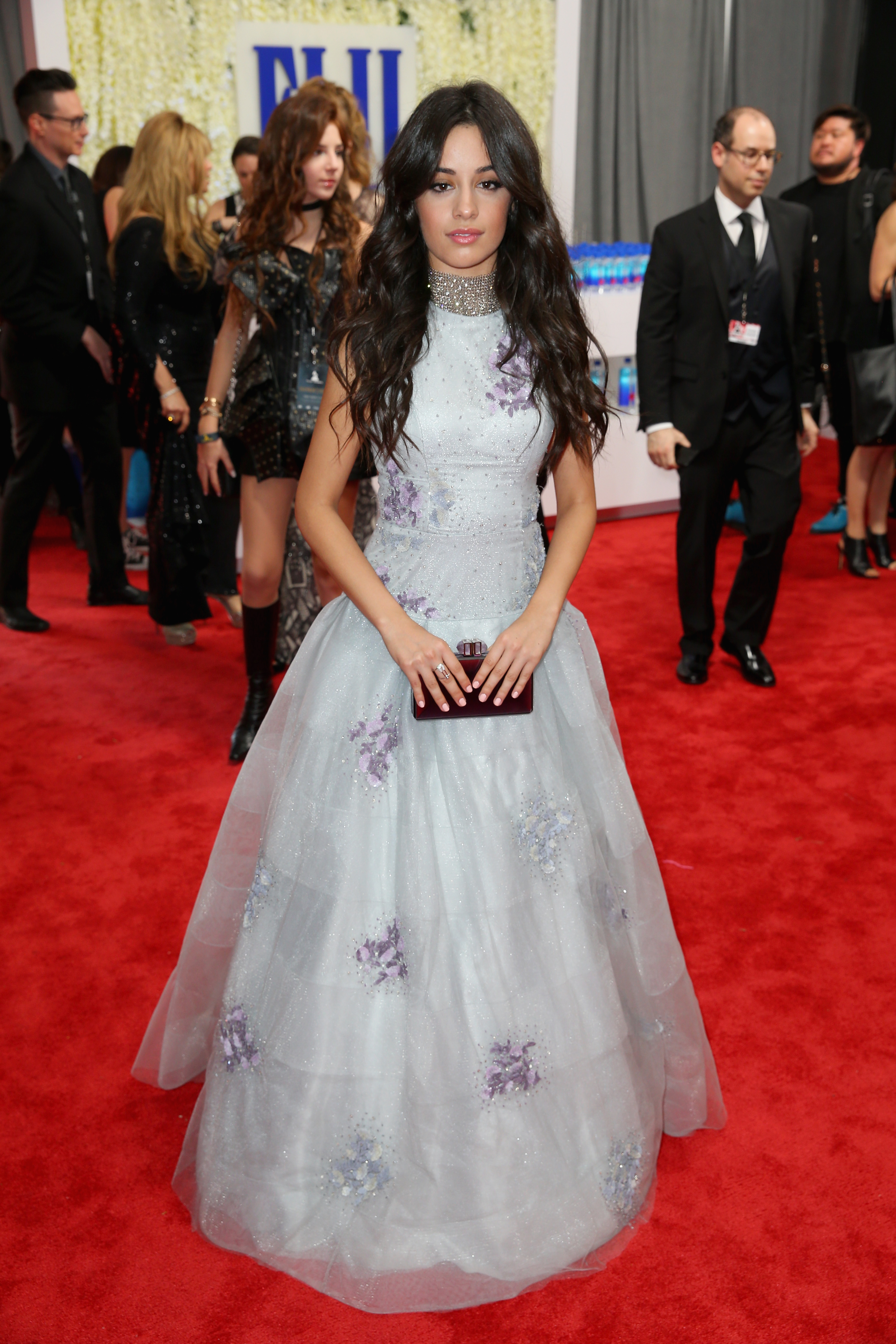 LOS ANGELES, CA - FEBRUARY 12: Singer Camila Cabello at The 59th Annual GRAMMY Awards at STAPLES Center on February 12, 2017 in Los Angeles, California. Joe Scarnici/Getty Images for FIJI Water/AFP
